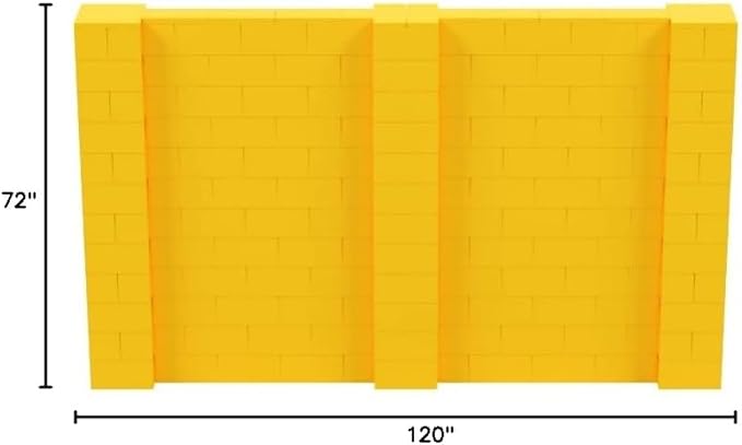 EverBlock 10' x 6' Wall Kit | Modular Building Blocks | Wall System for Building, Display & Structures | Room Divider & Partition | Easy to Connect & Reuse | Indoor & Outdoor Use | Yellow