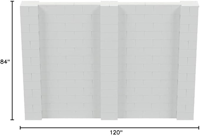 EverBlock 10’ x 7’ Wall Kit | Modular Building Blocks | Wall System for Building, Display & Structures | Room Divider & Partition | Easy to Connect & Reuse | Indoor & Outdoor Use | Light Gray