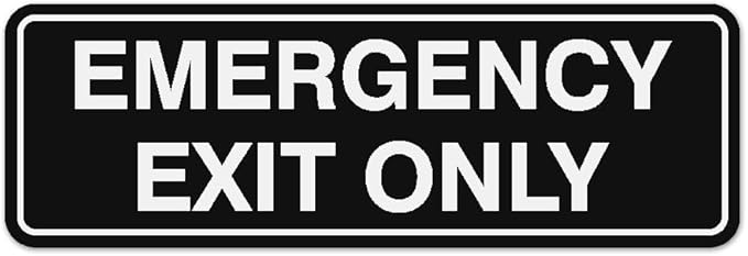 Signs ByLITA Standard Emergency Exit Only Sign - Easy Installation | Durable Wall or Door Sign (Black) - Small