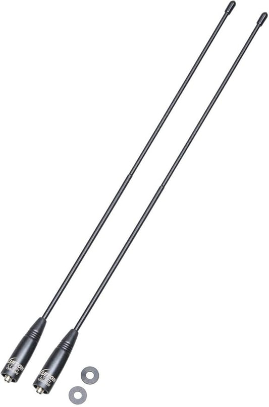 Radio Antenna for BaoFeng UV-5R/888S Long Range Walkie Talkie Antenna 15.6-Inch Whip VHF/UHF (144/430Mhz) Antenna SMA-Female(2 Pack)
