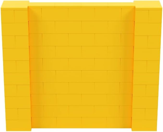 EverBlock 6' x 5' Wall Kit | Modular Building Blocks | Wall System for Building, Display & Structures | Room Divider & Partition | Easy to Connect & Reuse | Indoor & Outdoor Use | Yellow