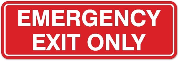 Signs ByLITA Standard Emergency Exit Only Sign - Easy Installation | Durable Wall or Door Sign (Red) - Small