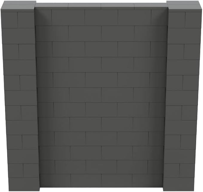 EverBlock 6' x 6' Wall Kit | Modular Building Blocks | Wall System for Building, Display & Structures | Room Divider & Partition | Easy to Connect & Reuse | Indoor & Outdoor Use | Dark Gray