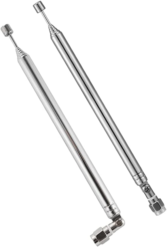 8 Sections Telescopic Antenna SMA Male Connector Radio Replacement Antenna 73.5cm/28.9IN for TV AM FM Radio Stereo Receiver