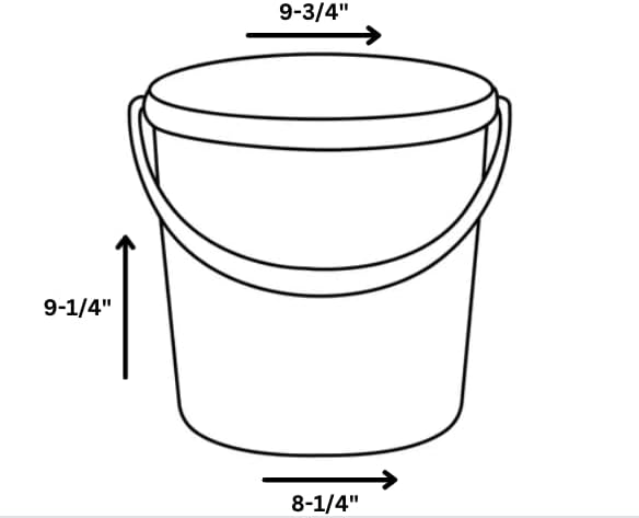 House Naturals 2 Gallon White Food Grade BPA Gree Bucket with Lid - Pack of 4 - Made in USA