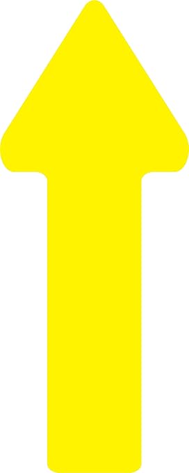 5S Location Marking Arrow- Durable Laminated LSE (Low Surface Energy) Arrow Shaped Floor Marker by Graphical Warehouse- 5S Safety and Security Signage (5x2.5", Yellow, 100)