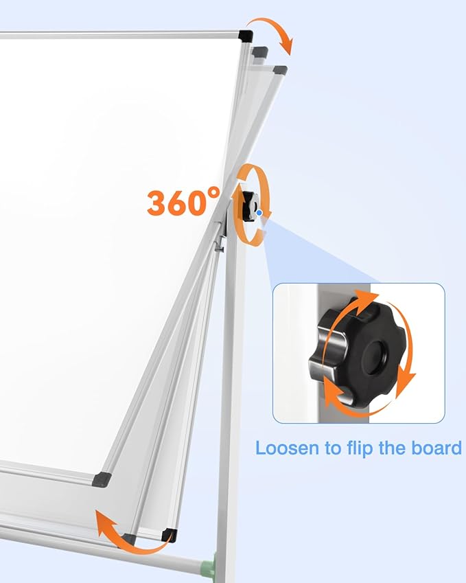 ROCOFF Whiteboard Easel Stand Only, Mobile Rolling Whiteboard Stand, Adjustable Width Stand for Dry Erase White Board for Home, Office, Classroom and School.