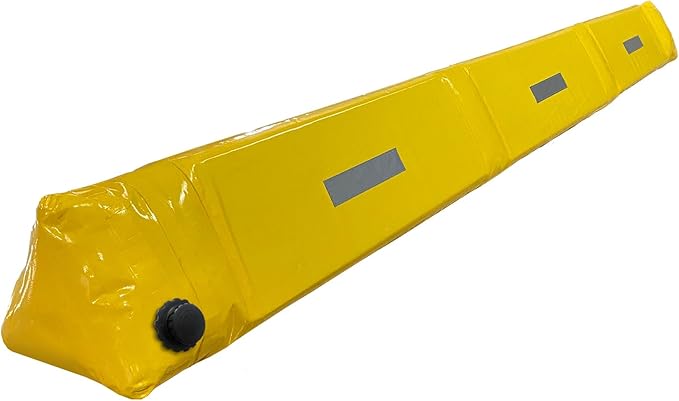 Flood Barrier 16Foot Length 12Inch Height, Flood Sandbag Alternative, Water Filled Flood Control Barrier,Reusable PVC Flood Prevention Tube, Water Barriers for Door Garage Home（Yellow)