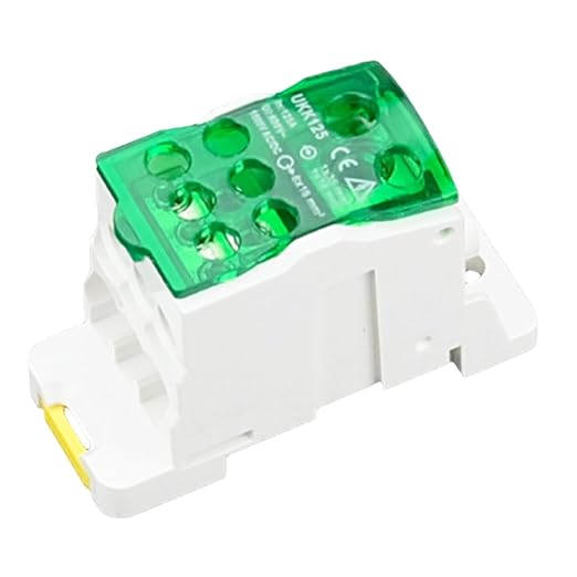 DIN Rail Distribution Box,690V 125A Positions Screw Terminal Block Junction Box Breaker Box Circuit Breaker Distribution Box for Various Power Distribution Needs (Green, 125A)