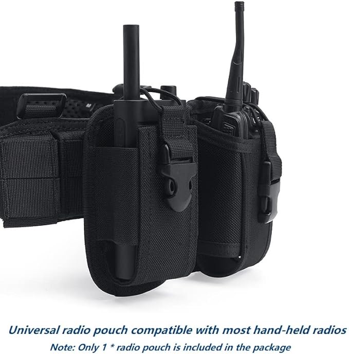 TACNEX Universal Radio Holster Tactical Two Ways Radio Holder Compact Elastic Walkie Talkies Pouch Nylon Case w/MOLLE Strap Duty Belt Clip for Police Leo Security Firefighter Rescue EMS EMT Military