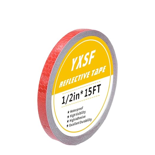 Reflective Safety Tape,1/2 Inch×15 Feet Red Reflective Strips,high Viscosity Waterproof Reflective Tape for Bikes Cars Ships Motorcycles Raincoat.
