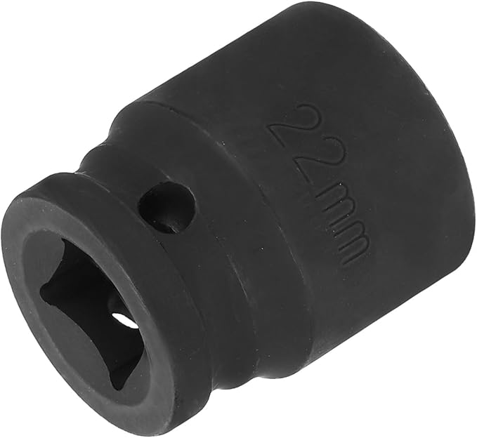 HARFINGTON 12-Point Impact Socket 1/2 Inch Drive 22mm Metric Cr-V Shallow Impact Socket Nut Driver Wrench for Auto Repair