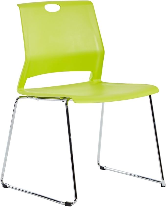 Sidanli Stacking Chairs for Business, Modern Dining Chairs for Home-Green (Set of 4)