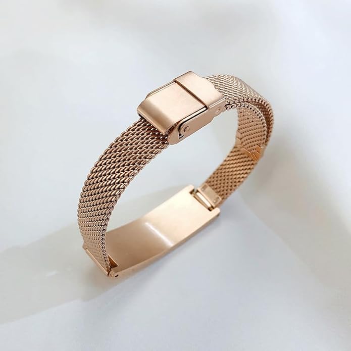 VNOX Medical Alert Bracelets for Men & Women Kids with Free Engraving Adjustable Stainless Steel Mesh Emergency Medical ID Bracelets Wristband