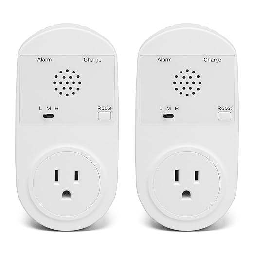 Briidea Power Outage Alarm with LED Indicator Lights and 80-120dB Adjustable Alarm, Perfect for Monitoring Refrigerators, Freezers, and Sewage, 2 Pack