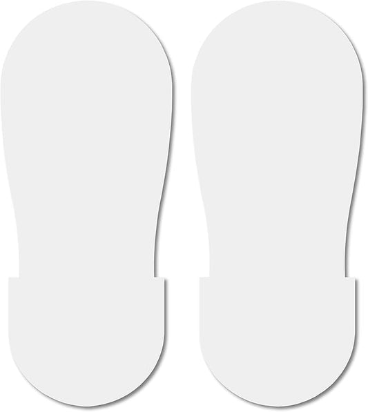 Mighty Line Big Footprints Floor Marking Tape for Safety, Caution, Warning, Heavy-Duty, Peel and Stick, Adhesive, Industrial Quality, 12" Long x 5" Wide, White, Pack of 50