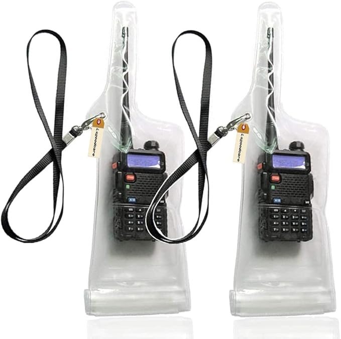 Lsgoodcare Portable Two Way Radio Waterproof Rainproof Bag Case Pouch Compatible with Motorola Kenwood Midland UV 82 BF 888S UV-5R Walkie Talkie Radio White