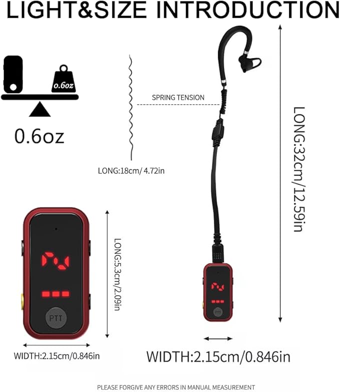 Super Mini Walkie Talkies Pro with Waterproof, Two Way Radio with Earpieces for Adults, Outdoor, Hiking, Baseball, Restaurant 2 Pack