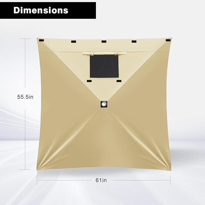 MASTERCANOPY Wind Screen Side Panel with Window for 10x10 Escape Screen Shelter Canopy Tent - Weatherproof, UV Resistant Sun Shade Attachment Accessory (Coffee Brown, 1 Pack)