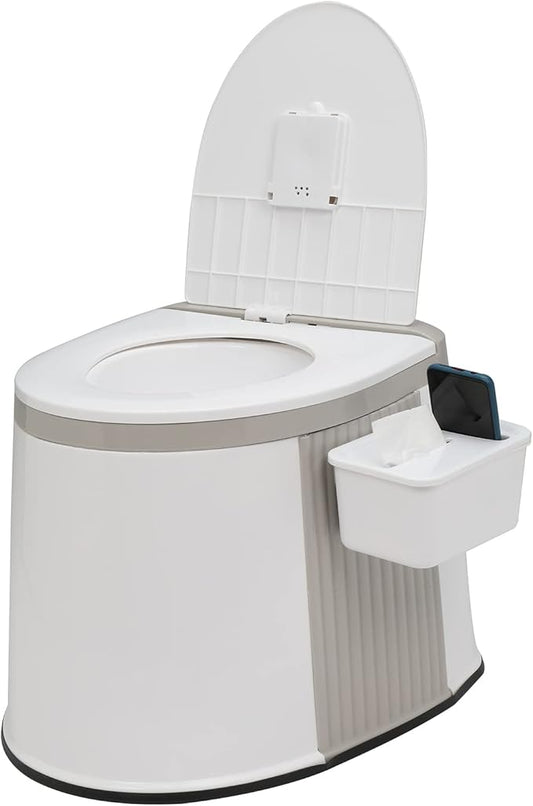 VINGLI Portable Toilet, Commode with 5 Gallon Bucket Inner, Lightweight Camping RV Toilet for Adult, Kids, Boat, Van, Travel (Classic)