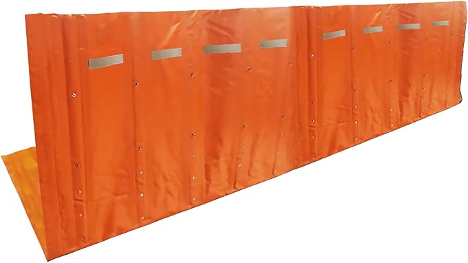 PVC L-Shaped Baffle Flood Barrier for Home,Flood Control Water Gate Flood Protection Products for Garage Doors, Basements, Warehouses Absorbent Sandbag Alternative(L:13ft x W:5ft x H:4ft)