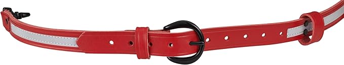 Shield Wallets Reflective Red Leather Firefighter Bundle Anti-Sway Strap for Radio, Firefighter's Radio Holder with Black Rivets