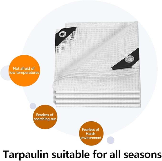 Tarps 6x30 FT Waterproof Heavy Duty Tarp – 18 Mil Thick, UV & Tear Resistant, Reinforced Grommets & Edges – Multi-Purpose Cover for Camping, Roof, Emergency, Truck, Boat