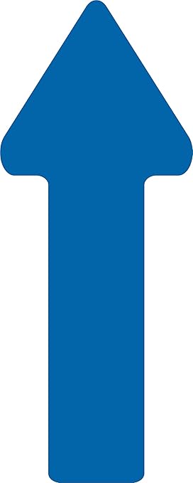 5S Location Marking Arrow- Durable Laminated LSE (Low Surface Energy) Arrow Shaped Floor Marker by Graphical Warehouse- 5S Safety and Security Signage (5x2.5", Blue, 25)