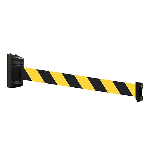 Magnetic Retractable Wall Barrier - Temporary Crowd Control Tool For Safety Queue Solution - 120" Belt Length Coverage with Strong Magnets by VIP Crowd Control (120" Yel/Blk)