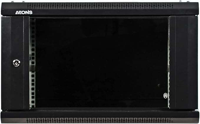 6U Professional Wall Mount Network Server Cabinet Enclosure 19-Inch Server Network Rack Mid-Depth Black