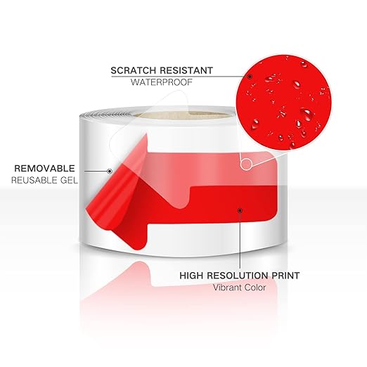 Arrow Floor Sign Tape 2"4" Marking Sticker 200 PCS Decal Tape Red