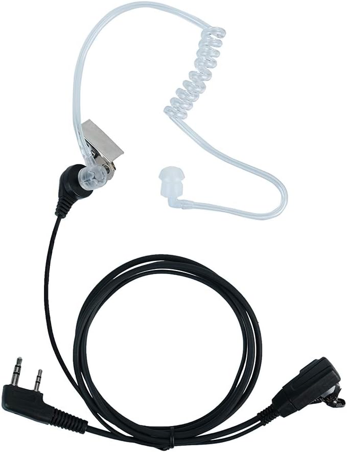 Caroo Walkie Talkies Radio Earpiece for Kenwood 2 Pin Covert Acoustic Tube Headset for Baofeng UV-5R BF-888S BF-F8HP BF-F9 UV-82 UV-82HP Earpiece for Kenwood TK-2107 TK-3107 Two Way Radio,10 Pack