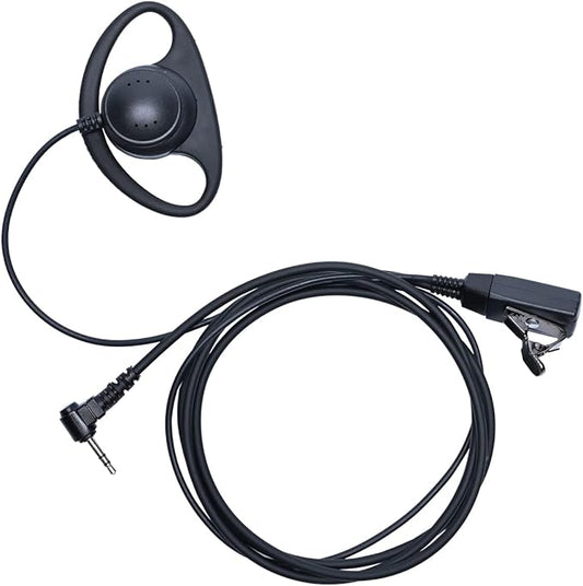 1 Pin 2.5mm Walkie Talkie Earpiece with Mic PTT D Shpae Compatible with Motorola Talkabout MH230R MR350R T200 T200TP T260 T260TP T460 T600 T800 MT350R Two Way Radio Accessories 10 Pack