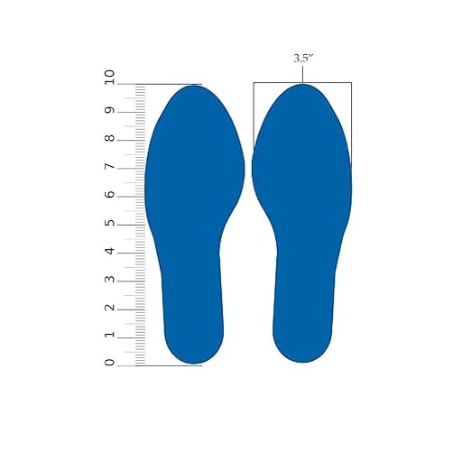 5S Location Marking Footprint- 10x3.5" Durable Footprint Shaped Floor Marker by Graphical Warehouse- Vibrant Colors, Rounded Corners (Pack of 10, 5 Pairs) (Blue)