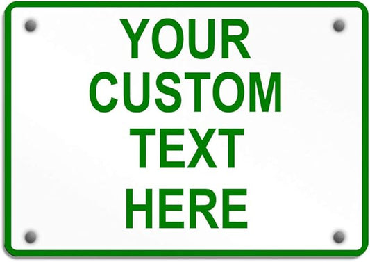 Aluminum Weatherproof Metal Sign Multiple Sizes Custom Personalized Text Here White Green Directions Horizontal Street Signs 24x18Inches