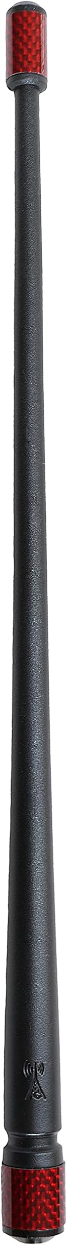 Votex - The Spartan - 13 3/4 Inch Short Flexible Rubber Antenna fits Chevrolet Silverado 1500, 2500, 3500 | GMC Sierra 1500,2500,3500 - Red Carbon Fiber Trim - Tuned Internal Copper Coil