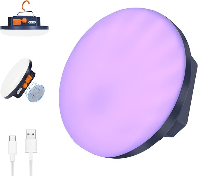 UV Flashlight Camping Light , IODOO 10000mAh 48 LED 395nm UV / 6500K Floodlight 3000LM White Light Pet Urine Detector for Dog/Cat Urine, Dry Stains, Bed Bug