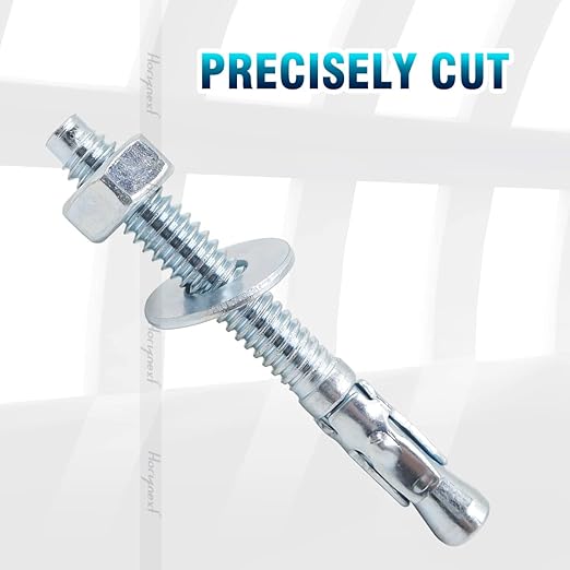 1/4" x 2-1/4" Wedge Anchor, for Cement and Concrete only, zinc-Plated Carbon Steel Screws and lag Bolts （10 pcs