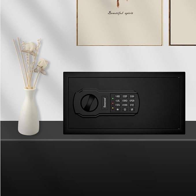 Fire Resistant Safe Box with Fireproof Waterproof Bag and Sensor Light,0.55 Cubic Feet Money Safe with Emergency External Power Supply,Electronic Digital Security Safe