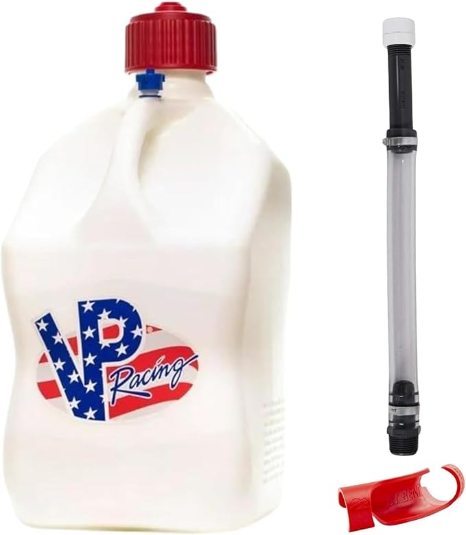 VP Racing Utility Container 5.5 Gallon - 2 Pack With 2 Deluxe Hoses and a Get Bent Hose Bender (Patriotic, 2 Pack)