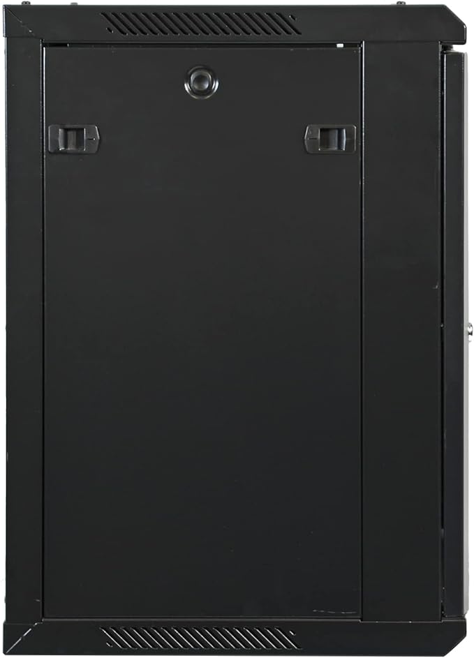 12U Professional Wall Mount Network Server Cabinet Enclosure 19-Inch IT Network Rack Meshed Door Low-Profile Black