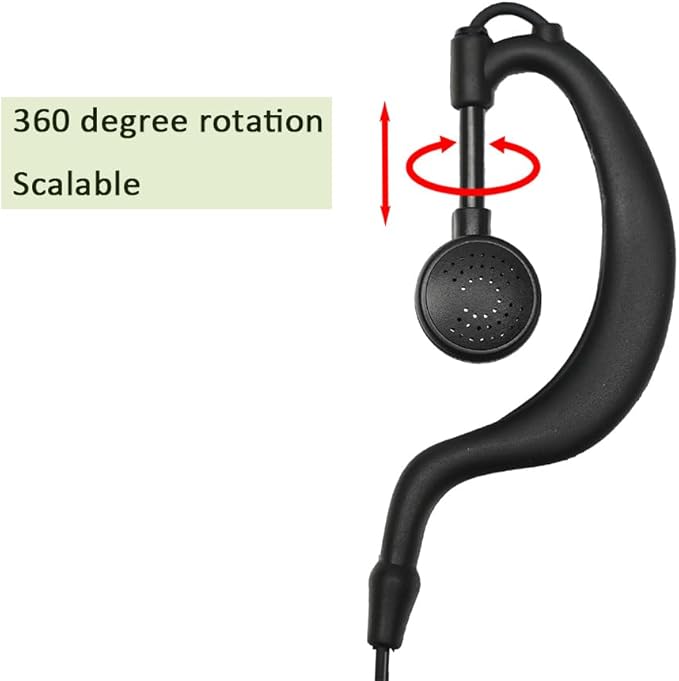 G Shape Headset with PTT Mic Compatible for Cobra Microtalk Cxt195 PX655 Cx112 PX650 ACXT1035r ACXT145 ACXT545 RX385 RX685 Two Way Radio 4Pack