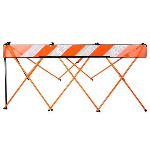 Flex-Safe Safety Barriers, Portable Expandable Barricade 7 ft Traffic Barricade Parking Barrier Folding Security Gate Scissor Gate Traffic Cones Alternative Safety Orange