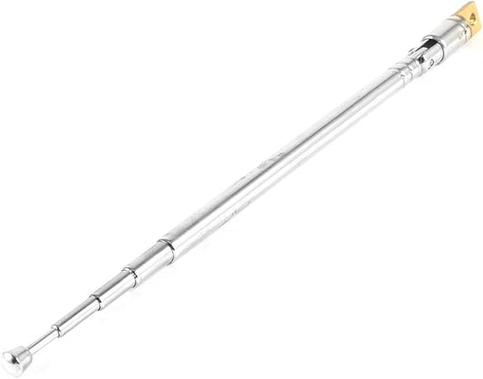uxcell 5 Sections Telescoping Antenna, 36cm 14" Length Telescopic Universal Aerial Antenna Replacement for Portable FM Radio, TV and Other Electric Equipment, Silver Tone