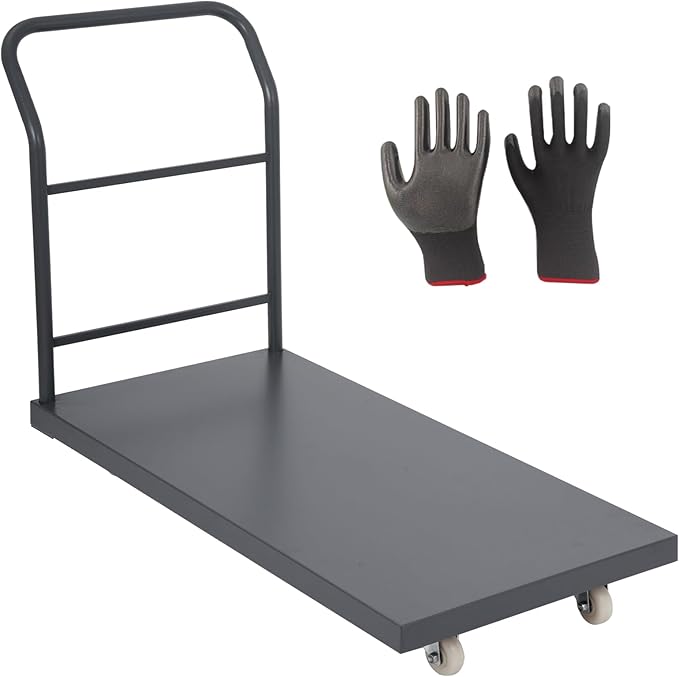Heavy Duty Platform Truck, 48"x30" Flatbed Cart, 2000 lbs Capacity Steel Flat Dolly with Swivel Wheels, Industrial Utility Push Cart for Warehouse, Luggage, and Moving