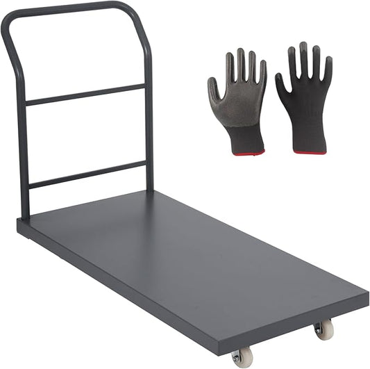 Heavy Duty Platform Truck, 48"x30" Flatbed Cart, 2000 lbs Capacity Steel Flat Dolly with Swivel Wheels, Industrial Utility Push Cart for Warehouse, Luggage, and Moving
