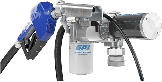 GPI - M-150 Series Fuel Transfer Pump, Automatic Shut-Off Nozzle with Filter Kit, 15 GPM, 12 Volt (110612-03)