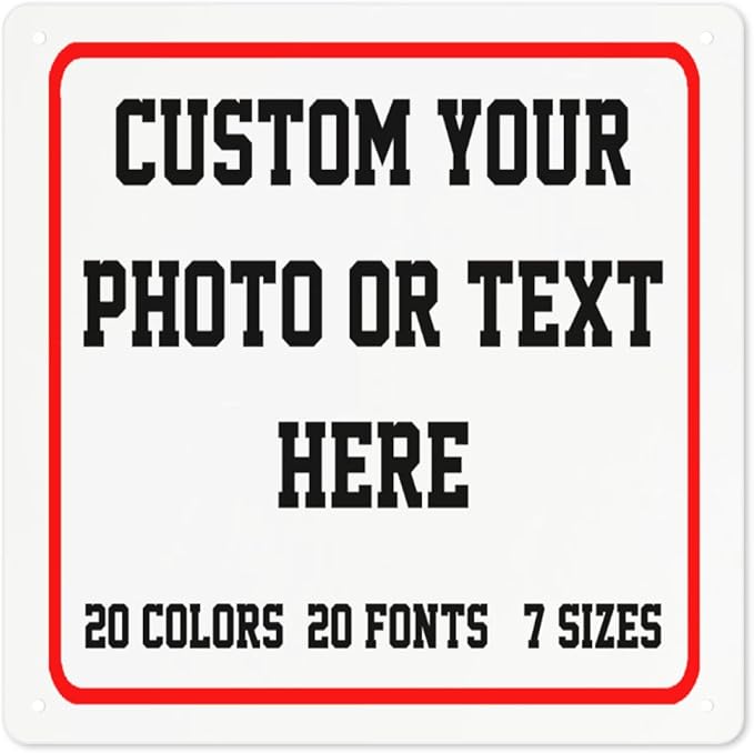 Custom Metal Sign, Personalized Aluminum Sign for Office, Business, Workplace, office, Home, Airbnb, Delivery Signs, 8x8 Inch
