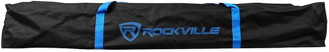 Rockville RVSS2-XLR Adjustable Tripod Speaker/Light Stands (2), 132 lbs Capacity, Includes (2) 20-Foot XLR Cables, Travel Bag, Steel Build, for DJs and Live Setups