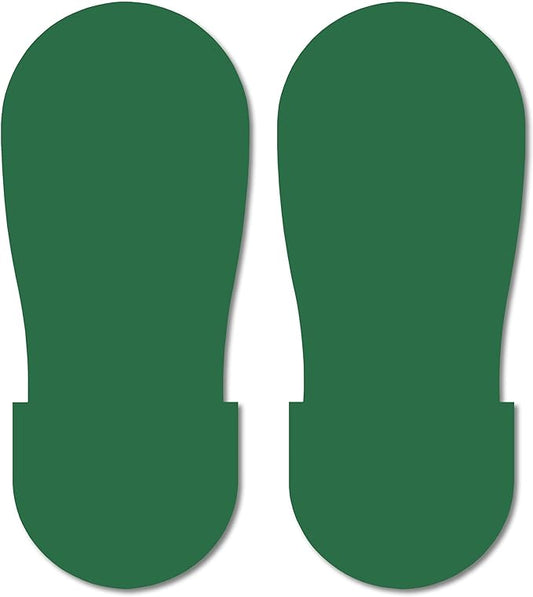 Mighty Line Big Footprints Floor Marking Tape for Safety, Caution, Warning, Heavy-Duty, Peel and Stick, Adhesive, Industrial Quality, 12" Long x 5" Wide, Green, Pack of 50